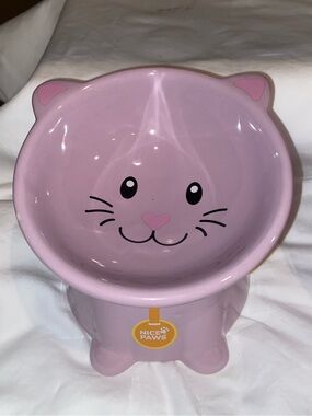 Like new nice paws Tilted & Elevated Kitty Cat Food Bowl purple